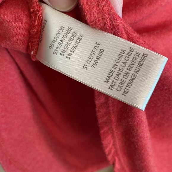 Max Studio SMALL soft ruffle sleeve tulip slit dress (red) - Picture 7 of 10